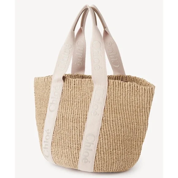 CHLOE Woody raffia tote bag - Picture 4 of 7